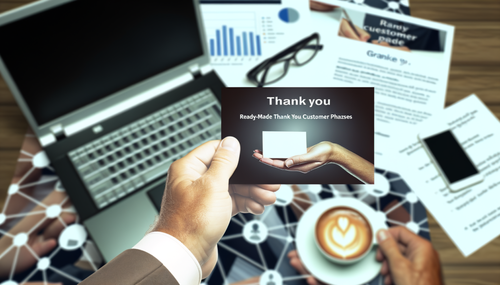 Equipe agradecendo clientes com mensagens personalizadas
